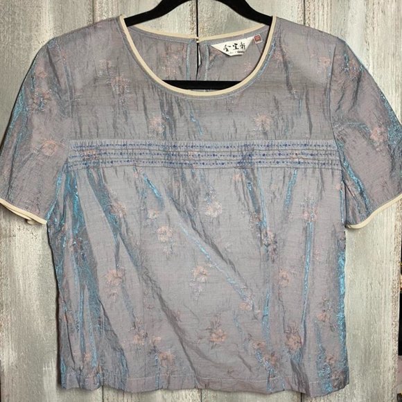 blue beaded top - Picture 1 of 3